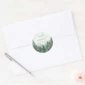 Sticker Rond Pine Trees Forest Woodland Adventure Wedding Favor (Enveloppe)