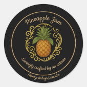 Sticker Rond Pineapple Glow – Artisan Jam Label (Devant)