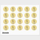 Sticker Rond Pineapple Gold ID239 (Feuille)