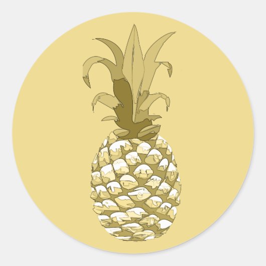 Sticker Rond Pineapple Gold ID239 (Devant)