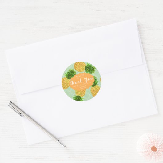 Sticker Rond Pineapple Green (Enveloppe)