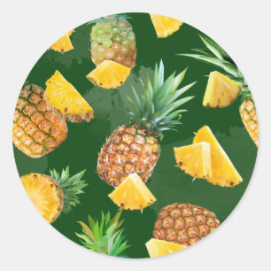 Sticker Rond Pineapple Pattern 9
