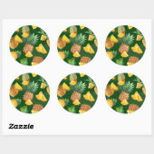 Sticker Rond Pineapple Pattern 9 (Feuille)