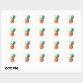 Sticker Rond Pineapple, watercolor. (Feuille)