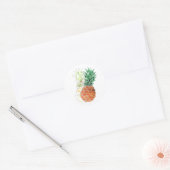 Sticker Rond Pineapple, watercolor. (Enveloppe)