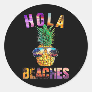 Sticker Rond Pineapples Sungles Aloha Plages Hawaii Hawaii Hawa