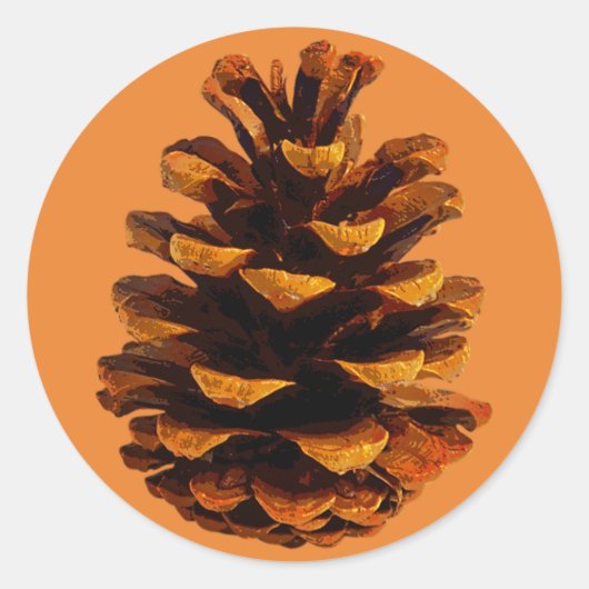 Sticker Rond Pinecone nature rustique automne automne (Devant)