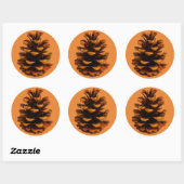 Sticker Rond Pinecone nature rustique automne automne (Feuille)