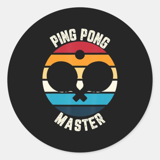 Sticker Rond Ping Pong Master Table Tennis (Devant)