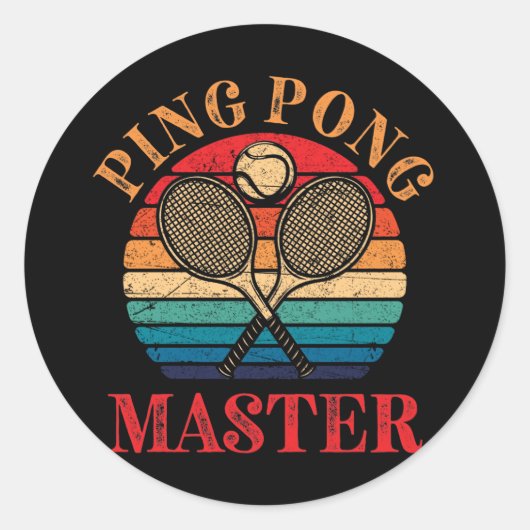 Sticker Rond Ping Pong Master Table Tennis Paddle (Devant)