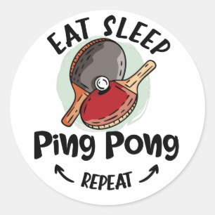 Sticker Rond Ping pong Table Tennis Anniversaire manger dormir