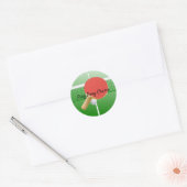 Sticker Rond Ping Pong Table Tennis Design (Enveloppe)