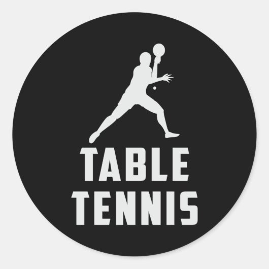 Sticker Rond Ping Pong Table Tennis Paddle Joueur Drôle Cadeau (Devant)