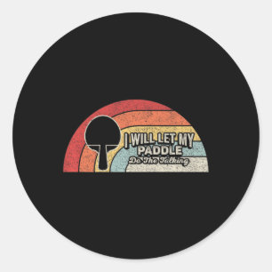 Sticker Rond Ping Pong Vintage Retro Amusant Table Tennis