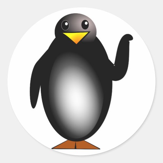 Sticker Rond Pingouin (Devant)
