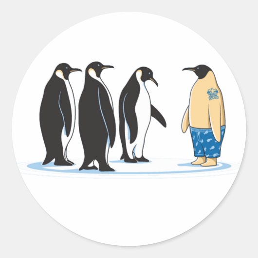 Sticker Rond Pingouin (Devant)