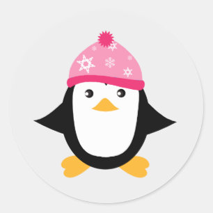 Sticker Rond Pingouin