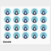 Sticker Rond Pingouin (Feuille)