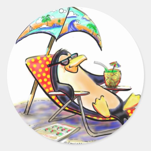 Sticker Rond pingouin (Devant)