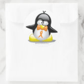Sticker Rond Pingouin à ruban orange (Sac)