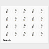 Sticker Rond Pingouin as Teacher with Pointer (Feuille)