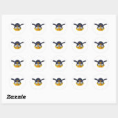 Sticker Rond Pingouin Avec Canard En Caoutchouc (Feuille)
