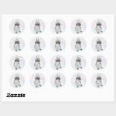 Sticker Rond Pingouin avec casquette (Feuille)