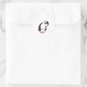 Sticker Rond Pingouin avec T-shirt couteau (Sac)