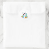 Sticker Rond Pingouin avec thermomètre clinique (Sac)