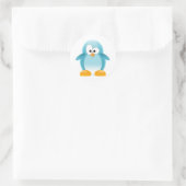 Sticker Rond Pingouin bleu (Sac)