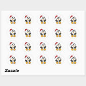 Sticker Rond Pingouin Christmas Snow Winter Animals (Feuille)