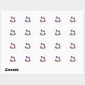 Sticker Rond Pingouin comme Patineur Inline avec Patins Inline (Feuille)