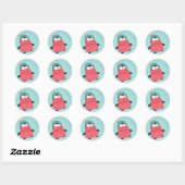 Sticker Rond Pingouin dans des joints mignons d'une enveloppe (Feuille)