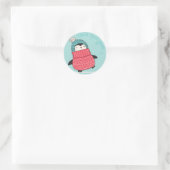 Sticker Rond Pingouin dans des joints mignons d'une enveloppe (Sac)