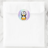 Sticker Rond Pingouin de dessin adorable (Sac)
