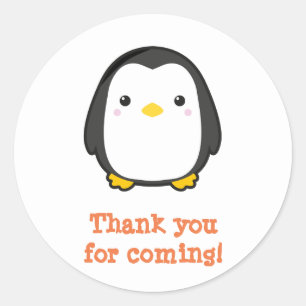 Sticker Rond Pingouin de Kawaii