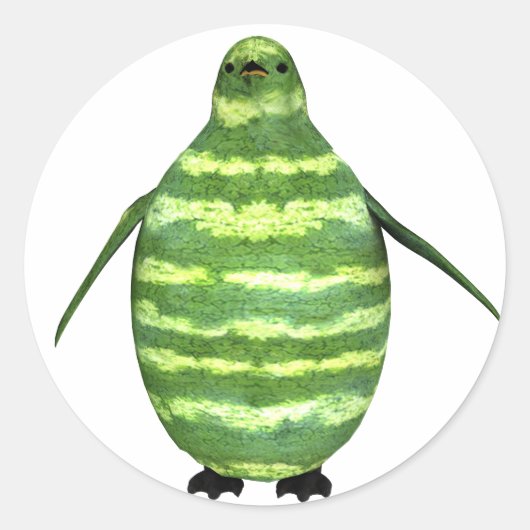 Sticker Rond Pingouin de la Journée nationale de la pastèque (Devant)