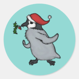 Sticker Rond Pingouin de Noël