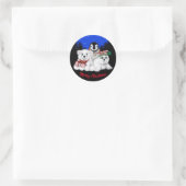 Sticker Rond Pingouin de Noël bébé phoque de l'ours polaire (Sac)