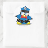 Sticker Rond Pingouin de police (Sac)