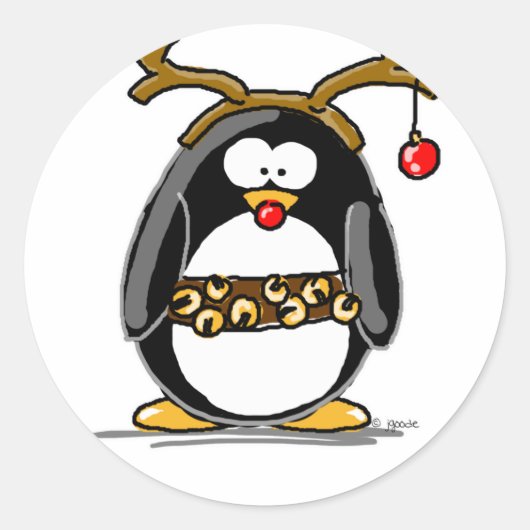 Sticker Rond Pingouin de Rudolph (Devant)
