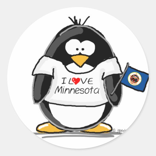 Sticker Rond Pingouin du Minnesota (Devant)