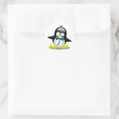 Sticker Rond Pingouin du syndrome de Down (Sac)