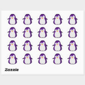 Sticker Rond Pingouin en colère Parties scintillant violet Impr (Feuille)