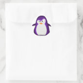 Sticker Rond Pingouin en colère Parties scintillant violet Impr (Sac)