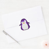 Sticker Rond Pingouin en colère Parties scintillant violet Impr (Enveloppe)