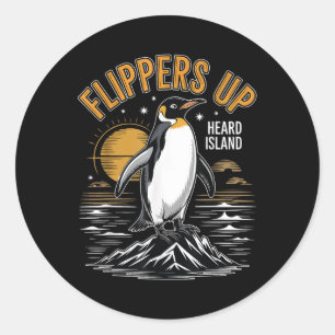 Sticker Rond Pingouin Flippers En Haut Je Me Trouve Avec Le Pin