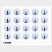 Sticker Rond Pingouin Gentoo (Feuille)