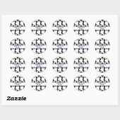 Sticker Rond Pingouin gras mignon sur tout l'impression Motif p (Feuille)
