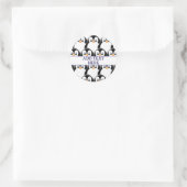 Sticker Rond Pingouin gras mignon sur tout l'impression Motif p (Sac)